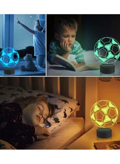 Buy Football 3D Night Light for Kids,Coopark Soccer Optical Illusion LED Lamp,16 Colors Changing Remote Control Sports Fan Room Decoration Christmas Birthday Gift for Teen Boy in Egypt