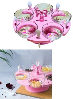 Buy Sweety snack box, 5 glass bowls on a rotating plastic stand that rotates 360 degrees in Egypt