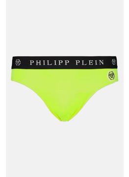 Buy Men Brand Logo Pull on Swimwear Brief, Neon Yellow in UAE