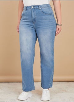 Buy Plus High Rise Relaxed Fit Jeans in Saudi Arabia