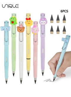 Buy Inkless Eternal Pencils, 6 Pcs Reusable Inkless Pencil No Sharpen Pencil, Cute Pencil Cups Infinite Pencil, for Writing, Sketch, Drawing, For School Office Supplies in UAE