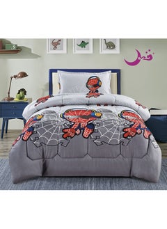 Buy Single comforter set (children's drawings), 3 pieces, medium filling, size 160*210 cm in Saudi Arabia