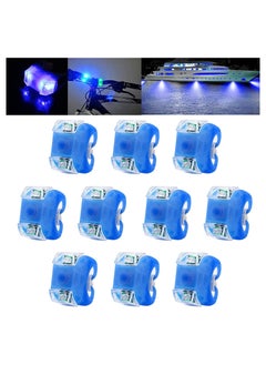 اشتري 12 Pieces LED Boating Lights Navigation Lights LED Safety Boat Lights Boat Bow and Stern Battery Operated with 3 Modes for Boat Pontoon Yacht (Blue) في الامارات