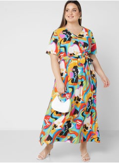 Buy Printed Fit & Flare Dress in UAE