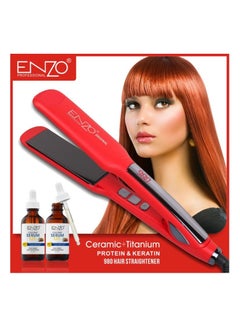Buy ENZO Ceramic + Titanium Protein and Keratin 980 Hair Straightner EN-9913 in UAE
