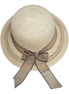 اشتري MerryGlam Women Beach Hat | Brim Straw Girls Summer Bucket Cap_ Travel Foldable Floppy UV Protection Sun Beach Ribbon Hat في الامارات