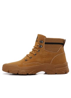 Buy Boots Men's High Top Ankle Boots Anti-Slip Outdoor Hiking Fashionable Work Shoes in UAE