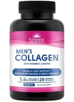 Buy Men'S Collagen With Vitamin C And Biotin 5.6G Collagen For Bones And Joint Support Improves Metabolism And Release Energy 120 Tablets in UAE