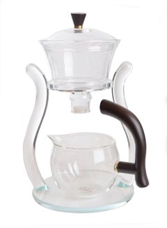 Buy Magnetic Tea Infuser With Glass Frame 350Ml Cover Bowl 300Ml Communal Cup Clear/Black in Saudi Arabia