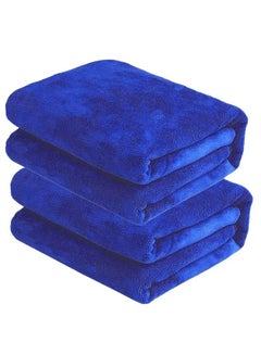 Buy 2-Piece Microfiber Bath Towel 70*140cm, Soft, Durable, Super Absorbent and Fast Drying, Blue in UAE