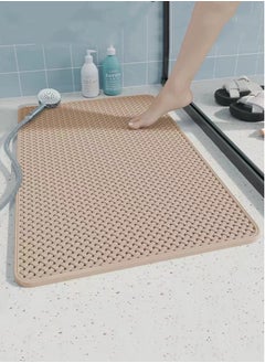 Buy 1-Piece Non-slip Massage Mat for Bathroom TPE Beige 68.5x36 Centimeter in UAE