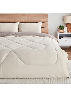 اشتري Derby 3-Piece Reversible Microfibre Queen Comforter Set 230 x 200 cm في الامارات