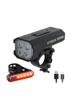 Buy Bike Light Set Front & Back Light Set USB Rechargable Easy to Install Super Bright Light For Road & Mountains Ride in UAE