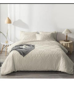 Buy Comforter set Pattern Tufted Soft & Breathable Microfiber king size 6pcs, Embroidered Textured Bedding Set in UAE