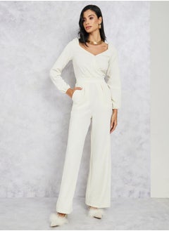 Buy Textured Knit Straight Leg Jumpsuit in Saudi Arabia