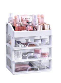 Buy Makeup Organizer with 3 Drawers, Bathroom Vanity Countertop Storage for Cosmetics, Brushes, Lotion, Nail Lipstick and Jewelry (3 Drawers) in Saudi Arabia