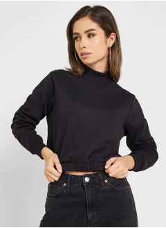 Buy High Neck Knitted Sweatshirt in Saudi Arabia