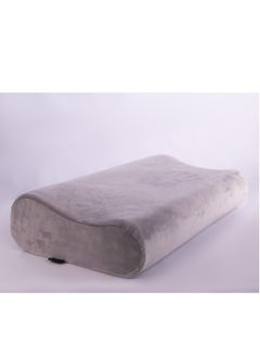 Buy A bed pillow for healthy sleeping, made of high-quality German memory, a medical pillow to prevent neck pain and anti-snoring, gray color in Egypt