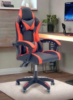 Buy SBF Gaming Chair with USB Lumbar Massager, High Back Leather Office Desk Chair with Adjustable Height, Headrest and Lumbar Support, Swivel Video Game Chair, Ergonomic Computer Gaming Chair (Red Black) in UAE