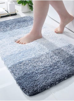 Buy Luxury Bathroom Rug Mat, 50x80cm,Extra Soft and Absorbent Microfiber Bath Rugs, Non-Slip Plush  Bath Carpet, Machine Wash Dry(Blue) in UAE