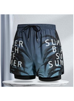 اشتري Fashionable Men's Double-Layer Quick Drying Beach Swimming Shorts في الامارات