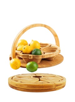 Buy Serving Tray with Handles, Collapsible Dry Fruit Tray, Decorative Fruit, Nut and Candy Tray for Appetisers, Patio, BBQ, Parties in UAE