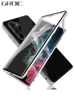 اشتري Magnetic Case for Samsung Galaxy S23 Plus 6.6", Double Sided HD Tempered Glass Fingerprint Unlock Super Magnetic Adsorption Metal Bumper Frame 360° Full Protective Phone Cover في الامارات