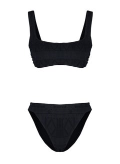 اشتري Black Bralette Premium Fabric Brazilian Bikini Set TBESS24BT00083 في مصر