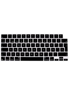 Buy EU/UK Layout Spanish English Keyboard Cover Compatible with MacBook New Air 13.6" & 15.3" M4/M3/M2 Model:-A3113/A2681/A2941/A3114 Release 2024/2023/2022"& MacBook Pro 14.2" & 16.2" M4/M3/M2/M1 Model:- A3112/A3185/A3401/A2992/A2918/A2779/A2442/ A3403/A3186/A2991/A2780/A2485 Release 2024-2021" Black in UAE