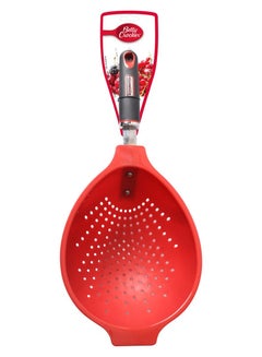 اشتري Betty Crocker High-Quality Easy to Clean Plastic Colander with Non-Slip Thermoplastic Rubber Handle Red and Black في السعودية