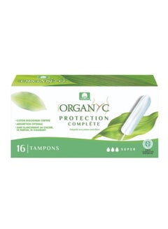 Buy Organyc Complete Protection Feminine Care Organic Cotton Tampons Normal Flow, Super, 16 Pieces in Saudi Arabia