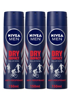 اشتري Antiperspirant Spray Dry Impact Pack of 3 في الامارات