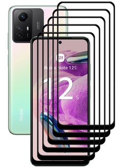 Buy 5 Pieces Antistatic ESD Dustproof Premium Quality High Definition Tempered Glass Screen Protector Designed For Xiaomi Redmi Note12S in UAE