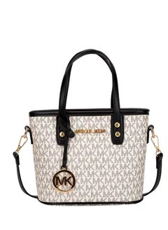 Buy MK Jet Set Travel Extra Small Convertible Tote In Signature White And Black in Saudi Arabia