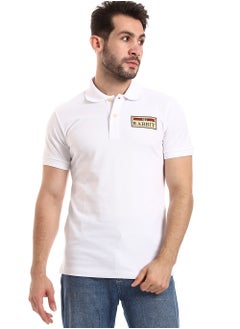 Buy Double Buttoned Short Sleeves Pique White Polo in Egypt