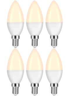 Buy LED Bulb E14 Candle Lamp 7W Warm White 3000K, Pack of 6 in UAE