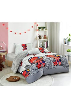 Buy Winter Children's Bed Sheet 3 Pieces Two Sides Quilted and Velvet Drawings170x220 cm in Saudi Arabia