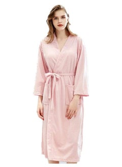 اشتري 2pcs Women Bathrobe Waffle Weave Lightweight Kimono Spa Bathrobe for Lady, Pink, 60-80kg في الامارات