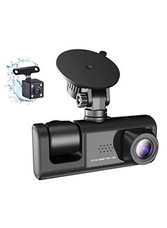 Buy Dash Camera For Car, 1080p Multi Language Car Video Recording Camcorder, 3 Camera Recording Super Night Vision Front And Rear Dash Cam, Driving Recorder With G Sensor Parking Monitor Loop Recording in UAE