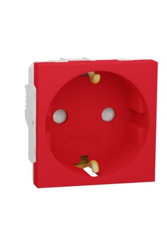 Buy New Unica 2P + E Schuko Socket Outlet With Shutters, 16A, Red in Egypt