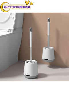 Buy Toilet Brush Holder Silicone Head Toilet Brush Toilet Cleaning Tool Wall Mounted or Floor Standing Cleaning Brush Bathroom Accessories in Saudi Arabia