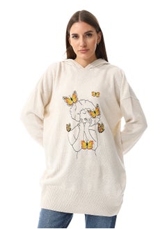 Buy Embroidered Slip On Hooded Sweater in Egypt