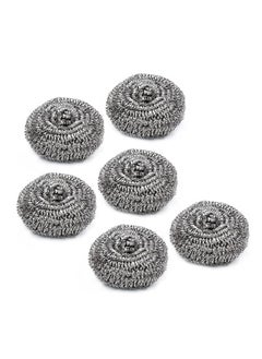 اشتري ECVV 6Pcs Stainless Steel Metal Spiral Scrub Sponge,Ideal for Cast Iron Pans, Powerful Scrubbing,Hard cleaning, Kitchen sponge,Scrub, Kitchen, Garage, Outdoor في السعودية