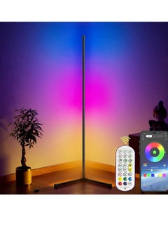 Buy Corner Floor Lamp, Smart RGB Floor Lamp, Dimmable LED Corner Lamp With Music Sync Color Changing APP Control Remote, 56" Standing Floor Lamp in UAE