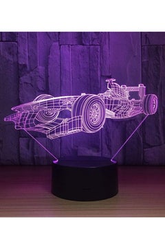 اشتري 3D Multicolor Night Light F1 Racing Car  7/16color Change Adjustable Stereo Visual Effect  Room Decoration Light Atmosphere Light  Gift Toy Light في الامارات