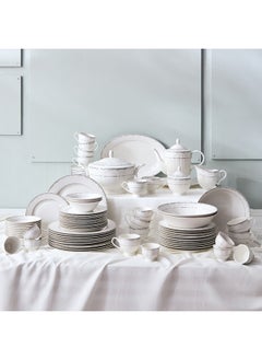 اشتري Royal 95-Piece New Bone China Dinner Set 35.5 x 2.5 x 24 cm في السعودية