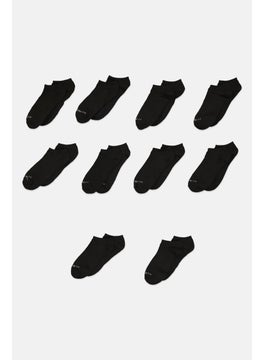 اشتري Men 10 Pairs Textured Low Cut Socks, Black في الامارات