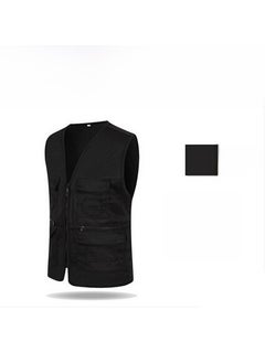 Buy Mens Custom Vest Multi-Pocket Reporter Jacket Black in UAE