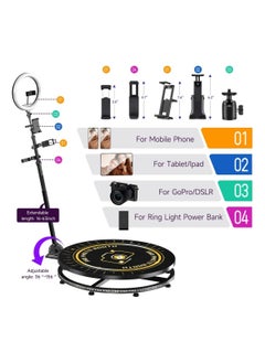 Buy 360 Photo Booth 80cm with Extra Battery, Custom Logo, App Remote Control & Auto Slow Motion for 2-3 People – Selfie Platform & Video Camera Booth for Events & Parties in UAE