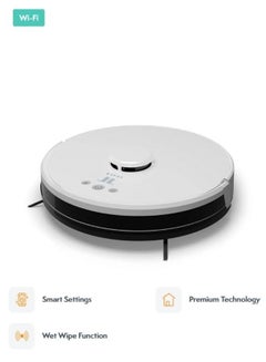 اشتري Smart Robot Vacuum Cleaner with Wet Wipe Function & Powerful Suction & Works with Google, Alexa and Tesla Home App في الامارات
